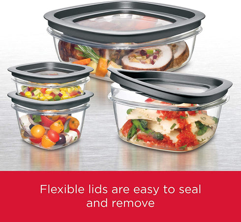 Rubbermaid Meal Prep Premier Food Storage Container, 6 Piece Set, Grey