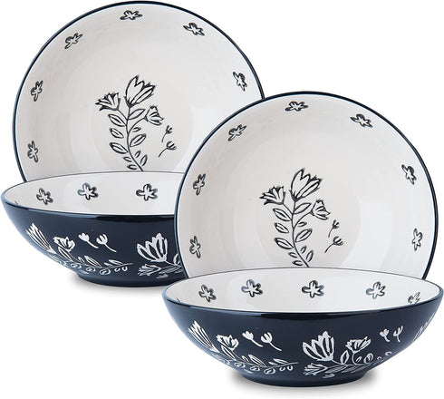 Wisenvoy Pasta Bowls Salad Bowl 32 Ounces Pasta Bowl 8" Serving Bowls Ceramic Salad Bowls Pasta Bowls Set of 4