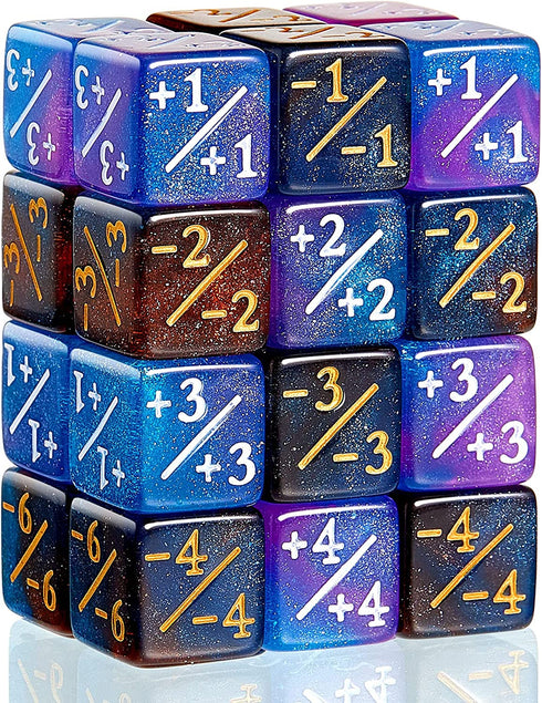 24 Pieces Dice Counters Token Dice D6 Gaming Dice Cube Loyalty Counter Magic Dice Compatible with Card Gaming Accessory, 2 Styles