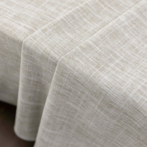 Home Brilliant Faux Linen Tablecloth Rectangular Table Cloth for Rectangle Tables 6 Foot for Kitchen Dinning Striped Tabletop Decoration (52 x 72 Inch, Light Linen)