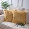 Phantoscope Pack of 2 Faux Fur Throw Pillow Covers Cushion Covers Luxury Soft Decorative Pillowcase Fuzzy Pillow Covers for Bed/ Couch,Ginger 18 x 18 Inches