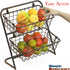 SimpleHouseware 2-Tier Rigid Wire Market Basket Stand, Black