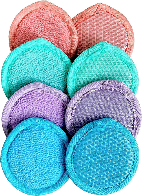 Microfiber Facial Scrubbers Reusable Makeup Remover Pads - Washable Reusable Cotton Pads - Cloth Cotton Rounds Acne Control Reusable Face Scrubber Pad For Cleansing & Face Exfoliator Pad (3 Per Pack)