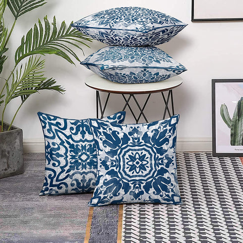 Throw Pillow Covers,Decorative Pillows,Pillow Covers 18x18,Couch Pillows,Throw Pillows,Blue Pillow Covers,Outdoor Pillows,Outdoor Pillow Covers,Bed Farmhouse Patio Sofa Pillows for Living Room Set 4