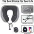NAPFUN Neck Pillow for Traveling, Upgraded Travel Neck Pillow for Airplane 100% Pure Memory Foam Travel Pillow for Flight Headrest Sleep, Portable Plane Accessories, Light Grey