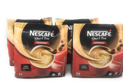 Nescafé 4 Packs 3-in-1 Original Premix Instant Coffee Single Serve Packets - Total 112 Sticks