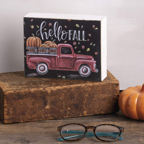 Primitives by Kathy Chalk Box Sign, Hello Fall