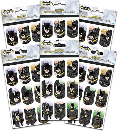 DC Comics Batman Stickers Decals Set -- 6 Sheets, Water & Tear Resistant Stickers for Laptop, Car, Backpacks (Batman Party Supplies)
