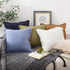 ATLINIA Linen Pillow Cover with Fringes Soft Solid Cushion Cover 20 x 20 Decorative Throw Pillow Cover for Couch Sofa Bed and Outdoor Navy Blue Pillow Cover