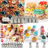 GEMLON Russian Piping Tips Cake Decorating Supplies - 88 Baking Supplies Set - 49 Icing Piping Tips - 3 Russian Ball Piping Tip, Flower Frosting Tips, Bakes Flower Nozzles-Large Cupcake Decorating Kit