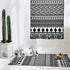 iOhouze Boho Bathroom Rug with Tassel, 2'x3', 100% Woven Black Geometric Rug Fully Reversible, Cotton Machine Washable Boho Outdoor Rug for Kitchen Bedroom Living Room Laundry Entry Doorway