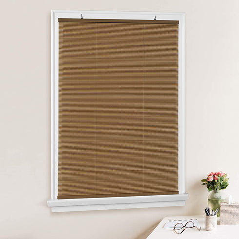 Achim Home Furnishings Vinyl Roll-Up Blind Cordless Solstice, 30" x 72", Woodtone