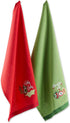 DII Christmas Dishtowel Collection Embellished, 18x28, Jingle for Joy, 2 Piece