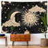 Sun and Moon Tapestry Aesthetic Sun Moon Tapestry Black Dark Spiritual Tapestries Wall Hanging Room Decor for Bedroom, Livingroom(59"x82", Moon and Sun)