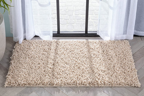 Well Woven Elle Basics | Emerson Shag Beige | Textured Mat Rug 2x4 (2'3" x 3'11")
