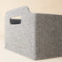 LA JOLIE MUSE Foldable Storage Baskets for Shelves, Stackable Rectangle Basket Set of 2 for Toys Makeup Books Closet Organizing, Modern Tweed Fabric, Grey