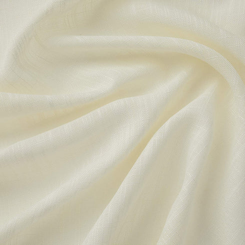 HLC.ME Abbey Faux Linen Textured Semi Sheer Privacy Sun Light Filtering Transparent Window Grommet Long Thick Curtains Drapery Panels for Bedroom & Living Room, 2 Panels (54 W x 96 L, Ivory)