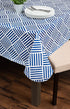 DII Indoor/Outdoor Vinyl Tabletop Collection Grid Pattern, Flannel Backed Tablecloth, Rectangle, 52x70, Navy