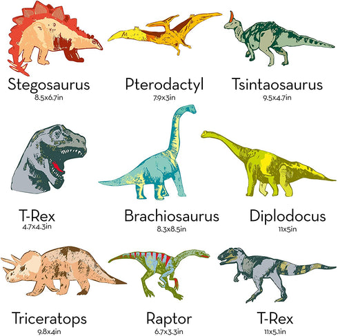 Dinosaur Wall Decals for Kids Room Glow in The Dark Stickers, Large Removable Vinyl Decor for Bedroom, Living Room, Classroom - Wall Cool Light Art Gift for Girls Boys Toddlers (Dino)