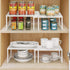 2 Pack- Simple Trending Cabinet Shelf Organizer, Kitchen Counter Shelf Rack for Pantry Organization, Expandable Stackable, White