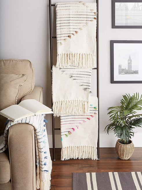 DII Black & Gray Diamond Cut Throw, 50x60 with 2.5" Fringe