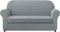 subrtex Stretch Sofa Slipcover 2 Piece Sofa Cover 3 Seater Soft Couch Slipcover Washable Furniture Covers, Jacquard Fabric Small Checks(Light Gray,Large)