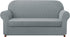 subrtex Stretch Sofa Slipcover 2 Piece Sofa Cover 3 Seater Soft Couch Slipcover Washable Furniture Covers, Jacquard Fabric Small Checks(Light Gray,Large)
