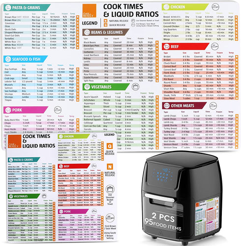Pressure Cooker Accessories - Insta Pot Cheat Sheet Magnet Set - Instant Pot Times Cookbook