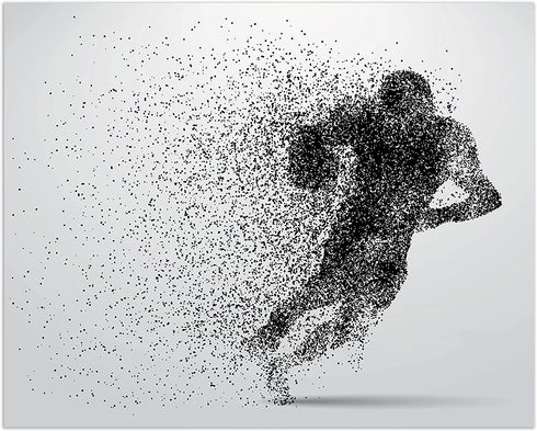 Football Wall Decor Art Prints - Particle Silhouette Set of 4 (8x10) Poster Photos - Man Cave, Bedroom Decor