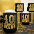 Happy 40th Birthday Decorations for Men, Insulated Can Beverage Sleeve, Birthday Party Favors for Him, 40 Year Old Birthday Gift Ideas, 12-Pack, Black & Gold