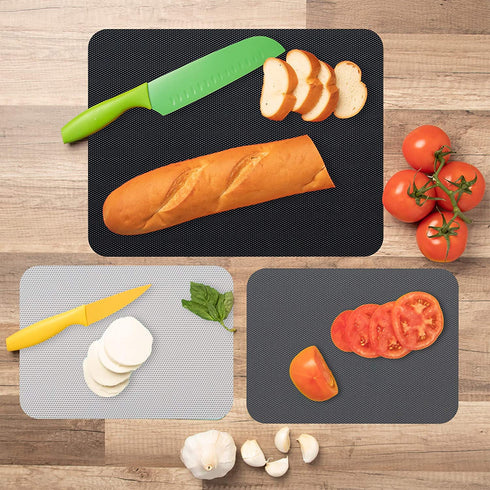 Simply Genius (8 Piece) Extra Thick Cutting Boards for Kitchen Prep, Non Slip Flexible Cutting Mat Set, Dishwasher Safe, BPA Free Plastic Colorful Chopping Mats for Meat and Vegetables