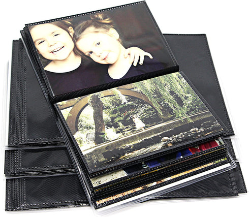 4 Pack CocoPolka 4 x 6 Flexible Photo Albums. 48 Pockets with Black Background & Customizable Covers.
