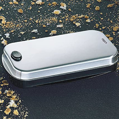 Cilio Stainless Steel Table Remover, Handheld Manual Crumb Sweeper, Silver/Black