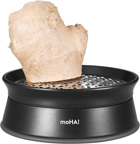 Moha Rotating Ginger Grater, 4-Inch, Black