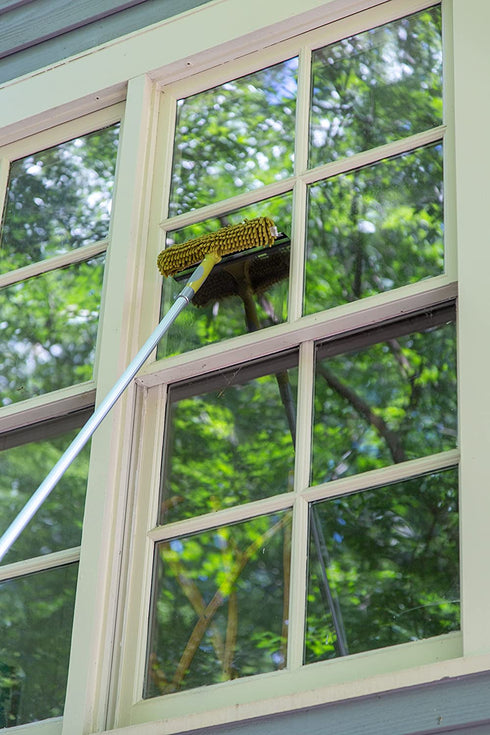 DocaPole Window Squeegee and Scrubber Combo Attachment, 3 Squeegee Blades Included, Compatible with Any DocaPole
