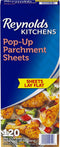Reynolds Kitchens Pop-Up Parchment Paper Sheets, 10.7x13.6 Inch, 120 Sheets