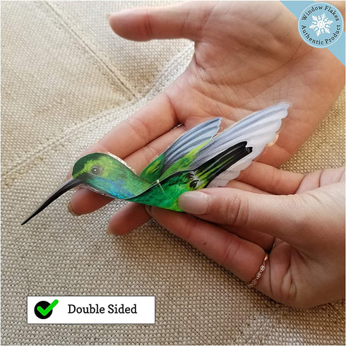 12 Hummingbird Window Clings - Beautiful Anti-Collision Window Stickers - Non Adhesive and Reusable Vinyl Window Decals for Birds Strikes