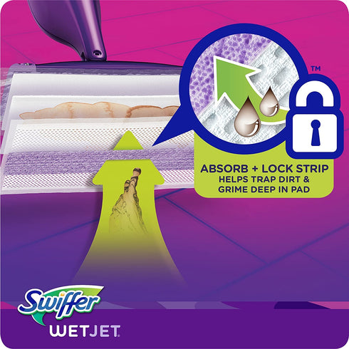 Swiffer Wetjet Hardwood Mop Pad Refills for Floor Mopping and Cleaning, All Purpose Multi Surface Floor Cleaning Product, 17 Count