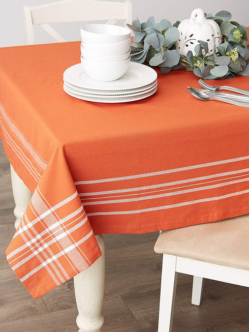 DII Harvest Market Tabletop Collection, Burnt Orange, Tablecloth, 60x102