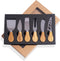 Jademaz charcuterie accessories, 6-Piece Cheese Knives Set, Stainless Steel Cheese Knife with Acacia Wood Handle