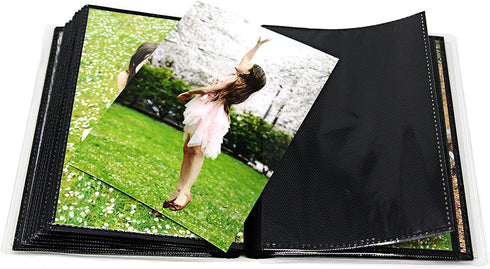 4 Pack CocoPolka 4 x 6 Flexible Photo Albums. 48 Pockets with Black Background & Customizable Covers.
