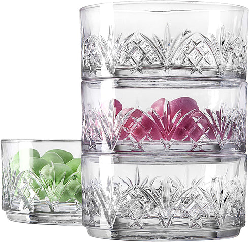 Godinger Snack Bowls, Stackable Nut Bowl Set of 3 - Dublin Collection