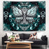 Death Moth Tapestry Skull Tapestry Butterfly Tapestry Gothic Skeleton Tapestry Blue Mandala Tapestry Wall Hanging for Room(51.2 x 59.1 inches)