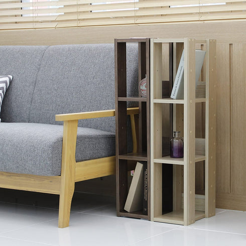 IRIS USA Rack 3-Shelf Open Wood Shelving Unit, Slim, Brown