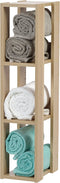 IRIS USA Rack 3-Shelf Open Wood Shelving Unit, Slim, Natural