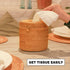 CLAYNIX Rattan Round Tissue Box Wicker Toilet Paper Holder Single Roll Cover Protector Circle Container Dispenser with Lid for Bathroom Vanity, Toilet Tank, Home Decor, Hotel, Office, Car Accessories