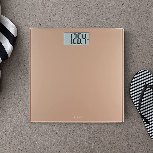 Taylor Precision Products Digital 400 lb Capacity Bathroom Scale, Champagne