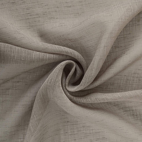Taupe Curtains 84 Inches Long for Living Room 2 Panels Rod Pocket Linen Look Weave Textured Window Drape Light Filtering Curtain Semi Sheer for Bedroom Dining Rustic Farmhouse Style 52x84 Length Brown