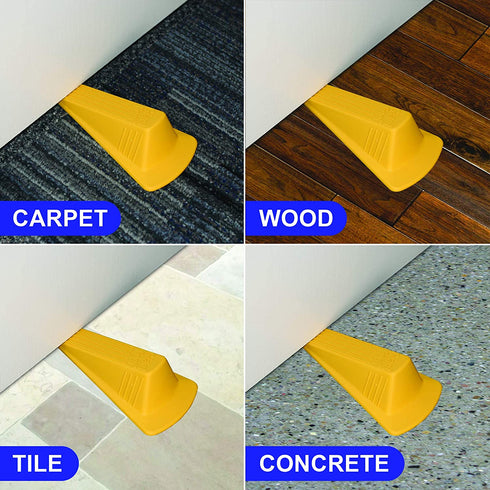 Giant Foot Door Stop, Heavy Duty No Slip, Doors Up to 2" Clearance, Yellow