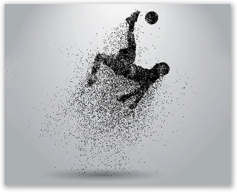 Soccer Wall Art Prints - Particle Silhouette Set of 4 (8x10) Poster Photos - Man Cave- Bedroom Decor